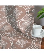 Taupe Plaid Clover Print Blackout Insulation Curtains